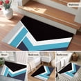 thumbnail image 5 of Blue Black Geometric Entryway Rug 2'x3'&nbsp; Non Slip Front Door Mats, Modern Abstract Lines Color Blocks Entrance Rugs Indoor Outdoor Carpet, Washable Floor Mats Small Area Rug for Bedroom Kitchen, 5 of 8