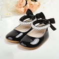 thumbnail image 2 of Zanarzt Bow Sandals for Girls Infant Baby Girls Princess Wedding Dress Mary Jane Flats, Toddler Soft Sole Prewalker Sparkly Lightweight Shoes Black,US 5.5, 2 of 7