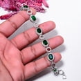 thumbnail image 4 of Chrome Diopside, CZ 925 Sterling Silver Adjustable Bracelet 7-8" B132222, 4 of 6