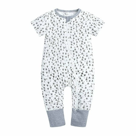 

Utoimkio Clearance Newborn Baby Boys Girls Short Sleeve One-Piece Romper Cute Cartoon Zipper Jumpsuit Summer Overall Outfits