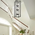 thumbnail image 2 of LovingAHome 12-Light  Farmhouse Lantern Pendant Light Long Chandeliers for High Ceilings Foyer Pendant, Black, 2 of 7