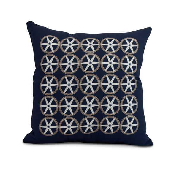 Simply Daisy, 16 x 16inch, Nautical Geo Square, Geometric Print Pillow, Navy