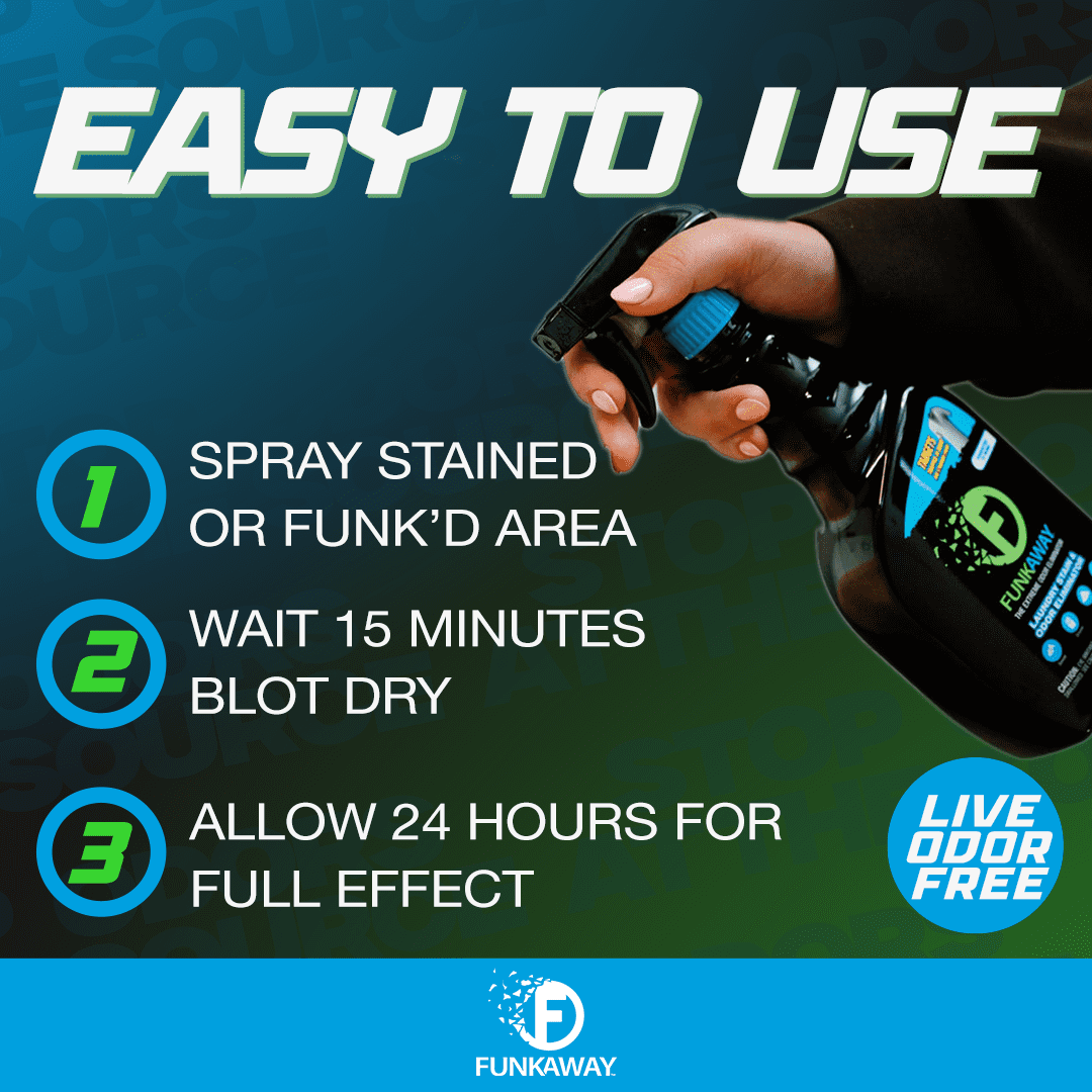 FunkAway Laundry Odor Eliminator & Stain Remover, Pretreat, Pre-Wash Deodorizer Spray for Sweat, Smoke & Pet Smells, 22 FL oz