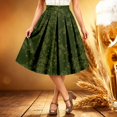 thumbnail image 2 of Wxolcjlv Womens Oktoberfest Vintage Floral Pleated Midi Skirt Elastic Waist Folk Bavarian Festival Skirts, 2 of 5