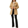 thumbnail image 2 of MODA NOVA Juniors Classic Single Breasted Winter Long Trenchcoat with Pockets, 2 of 5