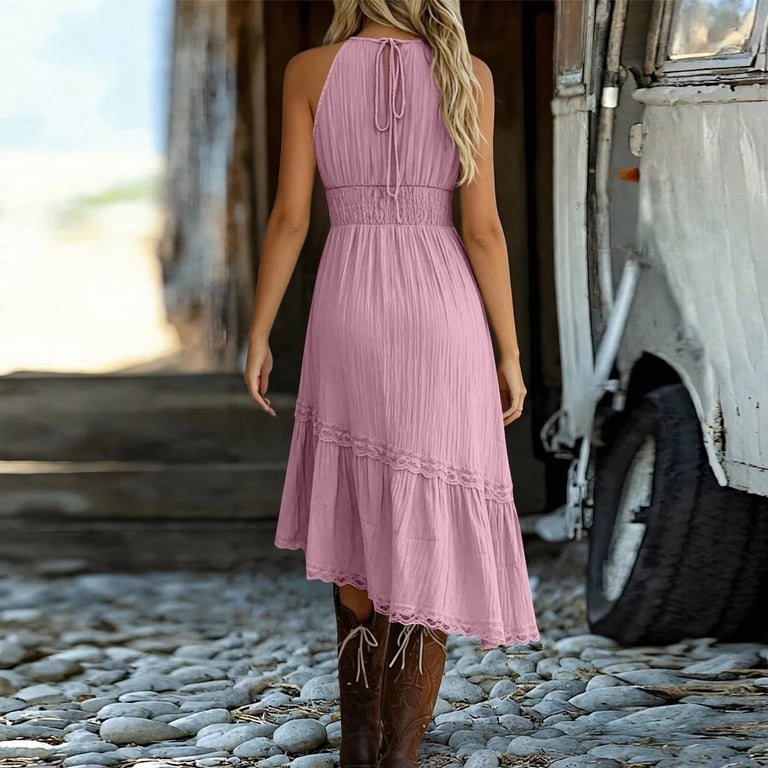 halter ruffle wedding guest dress Sparkly High-Low Ruffle Halter Neck Wedding Guest Dress