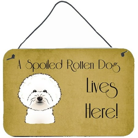 Bichon Frise Dog Art - Caroline's Treasures Bichon Frise Spoiled Dog Lives Here by Denny Knight Graphic Art Plaque