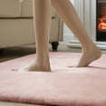thumbnail image 2 of Fluffy Faux Rabbit Fur Area Rugs, Soft Indoor Decorative Mat, 3 x 3 Feet, Round Pink, 1 Pack, 2 of 3