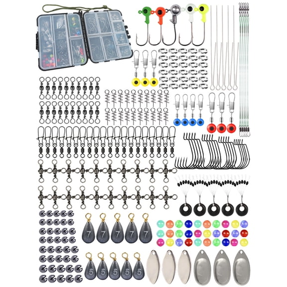 246pcs Fishing Lures for Bass,Crappie,Trout,HopePow Fishing Lures Kit for Freshwater Saltwater Bait Tackle Box with Tackle Included Kit for Fishing Gear with Crankbaits,Spinnerbait,Plastic Worms,Jigs