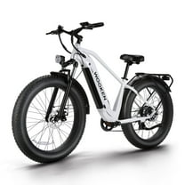 WOOKEN Electric Bike for Adults, 750W Ebike, 25MPH 60Miles Electric Mountain Bike, 26" Fat Tire Electric Bicycle with 48V 15AH Battery, Rear Rack, Lockable Suspension Fork,7 Speed,UL 2849