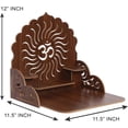 thumbnail image 4 of CAPIO ART Religious Wooden Wall Mounted Hanging Puja Temple Wood God Stand for Pooja Room Puja Mandir for Home Wall Office &Shop (Brown, Medium), 4 of 6