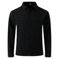 thumbnail image 3 of Jinhomg Cotton Knit Shirt for Men Dressy Casual Solid Color Button Down Shirts Big and Tall Comfy Long Sleeve Lapel Collar Business Shirts Work Wear Lightning Deals of Today Black XXXL, 3 of 10