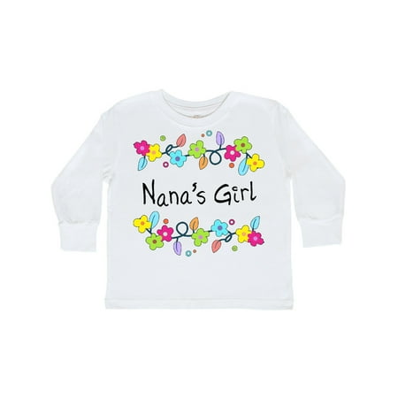 

Inktastic Nanas Girl- bright flowers Gift Toddler Toddler Girl Long Sleeve T-Shirt