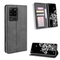 thumbnail image 2 of Compatible with Samsung Galaxy S20 Ultra 5G Case Magnetic Closure Vintage Pattern PU Leather Wallet Cover with Card Slots-Black, 2 of 5