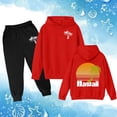 thumbnail image 2 of Gaexia Boys Tracksuit Set Size 18 Hoodies and Joggers Pants Set Jogger Set Printed Hoodie Sets 2 Pieces Kids Sweatsuit Back To School Clothes for Boys,Red,11-12 Years, 2 of 4
