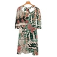 thumbnail image 4 of Robe Évasée Cactus et Succulentes Col Carré Robe Élégante Mode Féminine Imprimée Robe Dessinée à la Main Amour Vector Fleur Cactus, 4 of 5