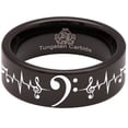 thumbnail image 5 of Bass Clef Tungsten Carbide Ring, 5 of 9