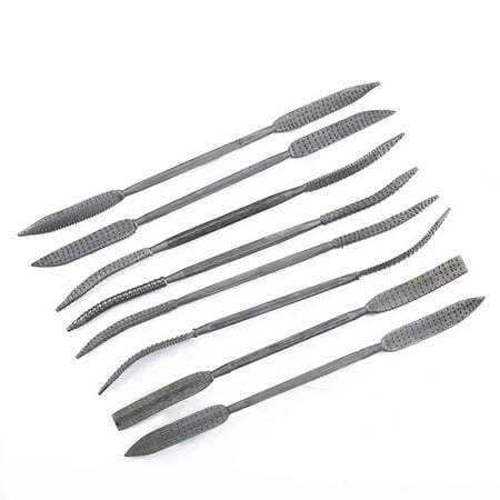Mosiee 8-Piece Woodworking File Set Double-Ended Rough File Woodworking File Set Woodcarving File Suitable for Woodcarving Tools