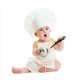 thumbnail image 2 of Accesorios de fotografía: gorro de chef, adorable delantal, ropa de chef para cosplay para bebé recién nacido (estilo niño, blanco, talla S), 2 of 7