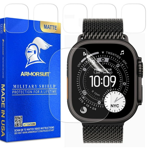 ArmorSuit 6 Pack for Apple Watch Ultra 3 Screen Protector (49mm) Anti-Glare MilitaryShield Matte Film - Made in USA