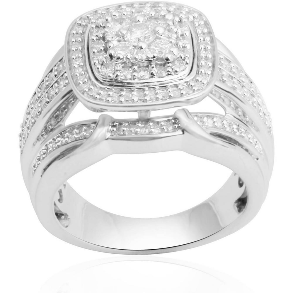 Forever Bride - 1.00 Carat T.W. Diamond Sterling Silver Anniversary ...