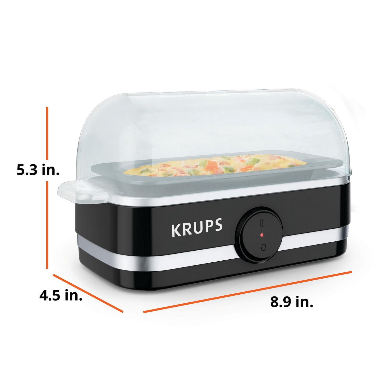 KRUPS Simply Electric Rapid Egg Cooker,  6-Egg Capacity for Hard Boil, Poached, Scrambled, Omelet