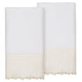 thumbnail image 2 of Linum Home Textiles Traditional/Contemporary 2 Piece Turkish Cotton Arian Cream Lace Embellished Bath Towels, White, 2 of 3