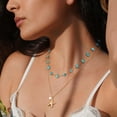 thumbnail image 3 of Collar LADYGD Turquesa Chapado en Oro 14K Choker 40 cm, 3 of 6