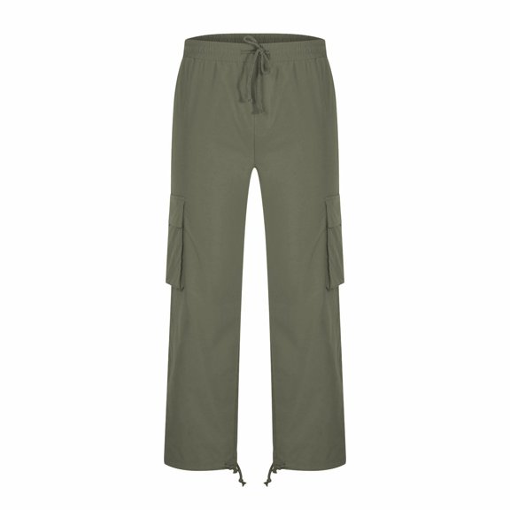 Qopobobo Mens Pants Mens Straight-Fit Stretch Cargo Pant Green,XXXL