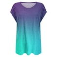 thumbnail image 4 of Spring Tops for Women WomensTops Breathable Womens Fashion Comfortable Casual V-Neck Short Sleeve Print Top Blouse, 4 of 4