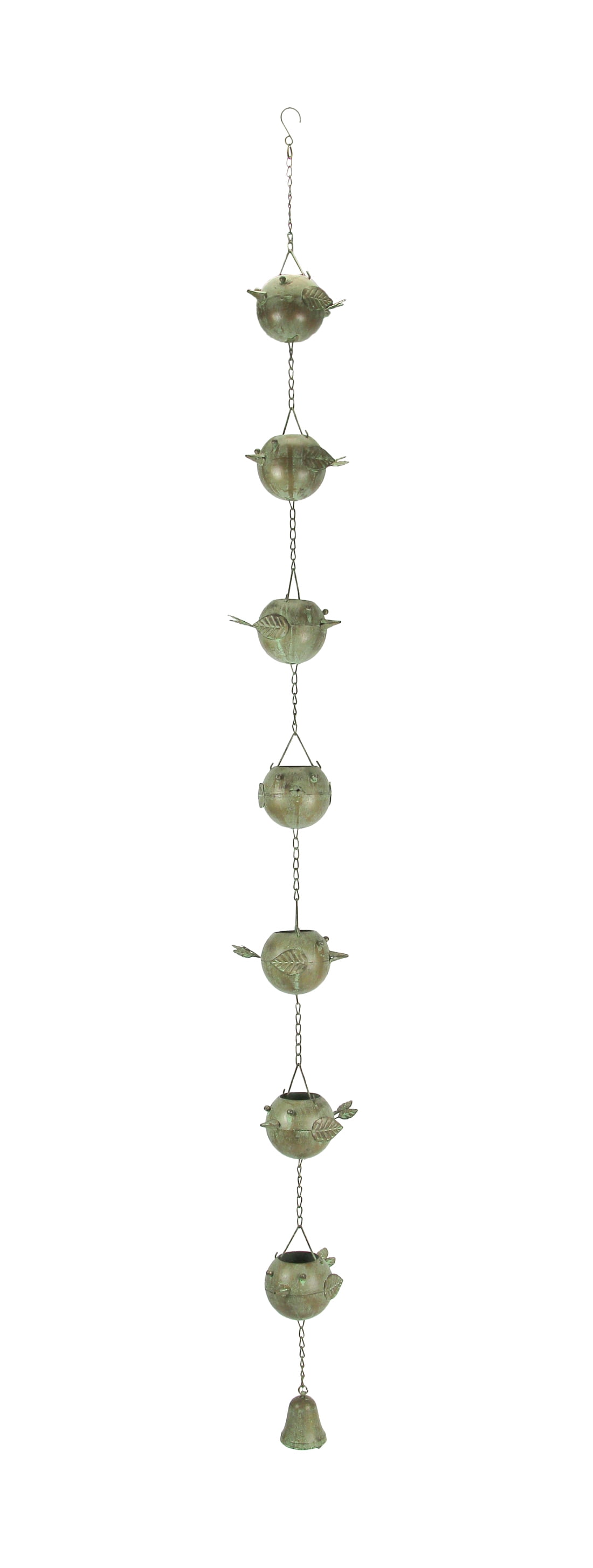 Zeckos Copper Finish Metal Lily Flower Rain Chain w/Attached Hanger 48 Inch 