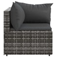 thumbnail image 2 of vidaXL Garden Corner Sofas with Cushions 2 pcs Grey Poly Rattan, 2 of 5