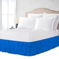 thumbnail image 1 of BedDecor Multi Ruffle Skirt 21 Inches Medium Blue/Full Egyptian Cotton Base Valance Sheet, 1 of 5
