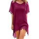 thumbnail image 1 of Vestido de playa para mujer vestido de verano bikini cubrir traje de baño de verano camisa larga túnica poncho de playa con flecos blusa de playa de gasa sexy para mujer JFHHH pequeña, 1 of 2