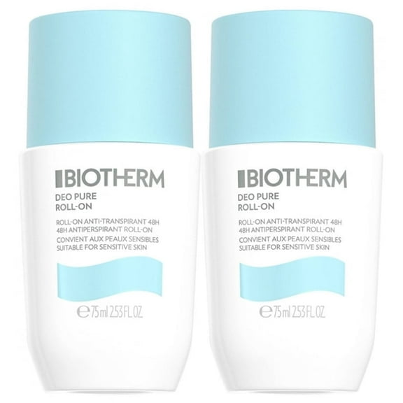 Deo Pure Antiperspirant Roll-On by Biotherm, 2x 2.53 Ounce