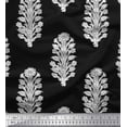 thumbnail image 1 of Soimoi Crepe Silk Fabric Leaves & Floral Block Print Fabric by The Yard 42 Inch Wide, 1 of 3