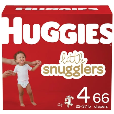 Huggies Little Snugglers Hypoallergenic and Latex-Free Diapers, Size 4, 66 Count