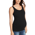 thumbnail image 1 of Maternity Tank Tops Rib Side-Shirred Sleeveless Pregnancy Basic Shirt Black L, 1 of 6