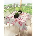 thumbnail image 3 of Valentine''s Day Tablecloth Waterproof for Round/Rectangle/Oval/Square Tablecloth 54x54 in Table Cloth Cover for Fall Baby Shower Christmas Wedding Party, Sweet Love Word Spring Flower, 3 of 6