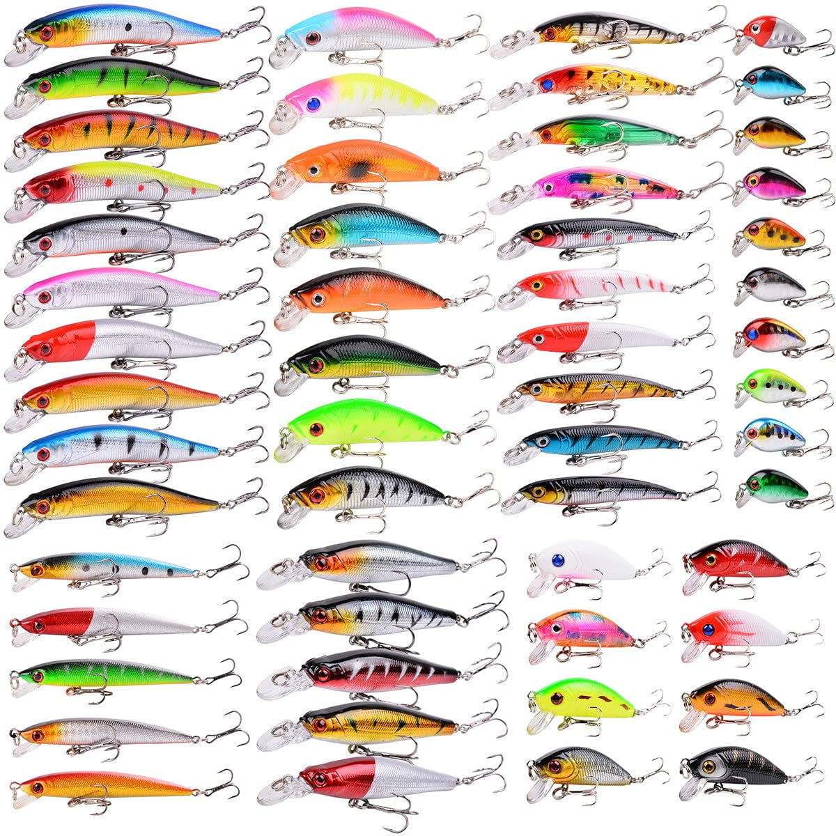 Fishing Lures Kit Mixed Including Minnow Popper Crank Baits With Hooks For Saltwater Freshwater Trout Bass Salmon