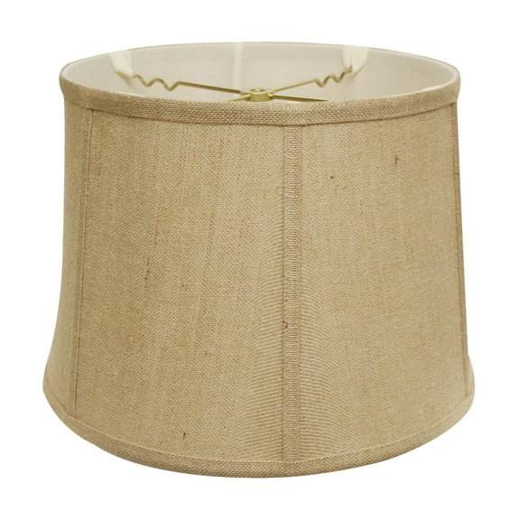 17" Golden Fiber Throwback Drum Burlap Lampshade