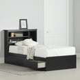 thumbnail image 1 of South Shore Vito Twin Mates Bed With Bookcase Headboard Set, in Pure Black, 1 of 16