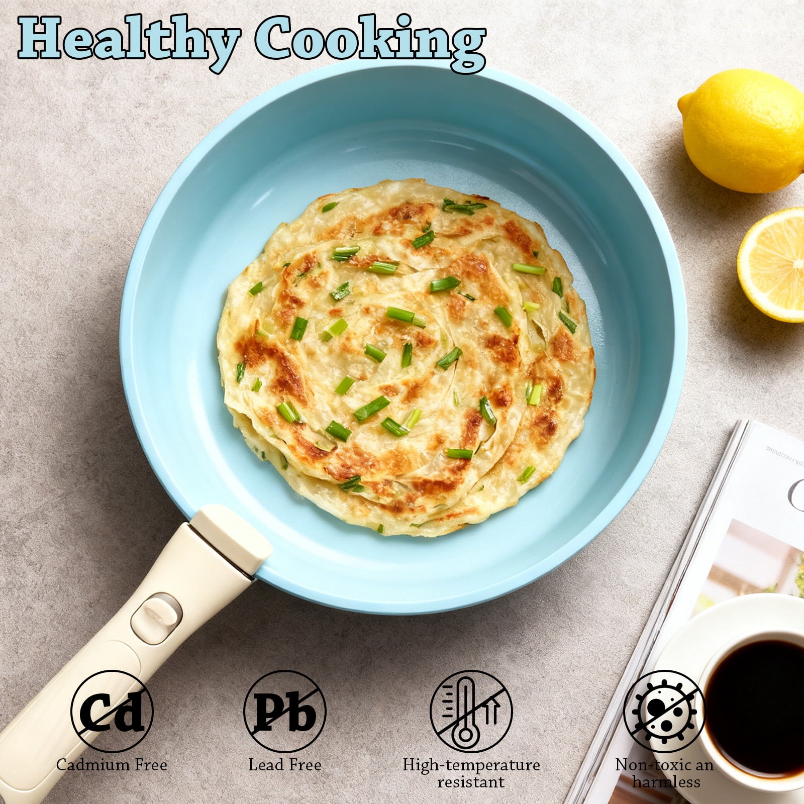 23pcs Pots and Pans Non Stick, Cookware Sets Detachable Handle, Induction Kitchen Pots and Pans,NonStick Cooking Set, Oven/Dishwasher/Fridge , Space Saving,Healthy Kitchen Cookware Sets