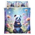 thumbnail image 4 of Juego de cama con bonito panda, 3 piezas, funda de edredón, funda de almohada, edredón de dibujos animados, juego de cama de lujo para niños y adultos POD, 4 of 4