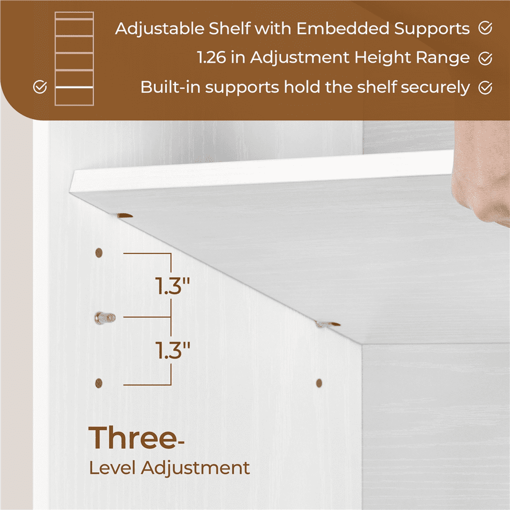 Renwick 6 Layer Modern Simple Bookshelf with Top Open Compartment, Set of 2, White