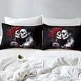 thumbnail image 3 of Sugar Skull Queen Duvet Cover,Gothic Skeleton Floral Comforter Cover,Romantic Death Love Bedding Set,Spooky Rose Valentine'S Day Quilt Cover for Couple Women Men（No Comforter）, 3 of 5