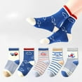thumbnail image 2 of 10 Pairs Kids Boys Fun Novelty Socks Toddler None Slip Cotton Crew Dress Socks Cartoon Dinosaur Car Shark Stripes, 2 of 7