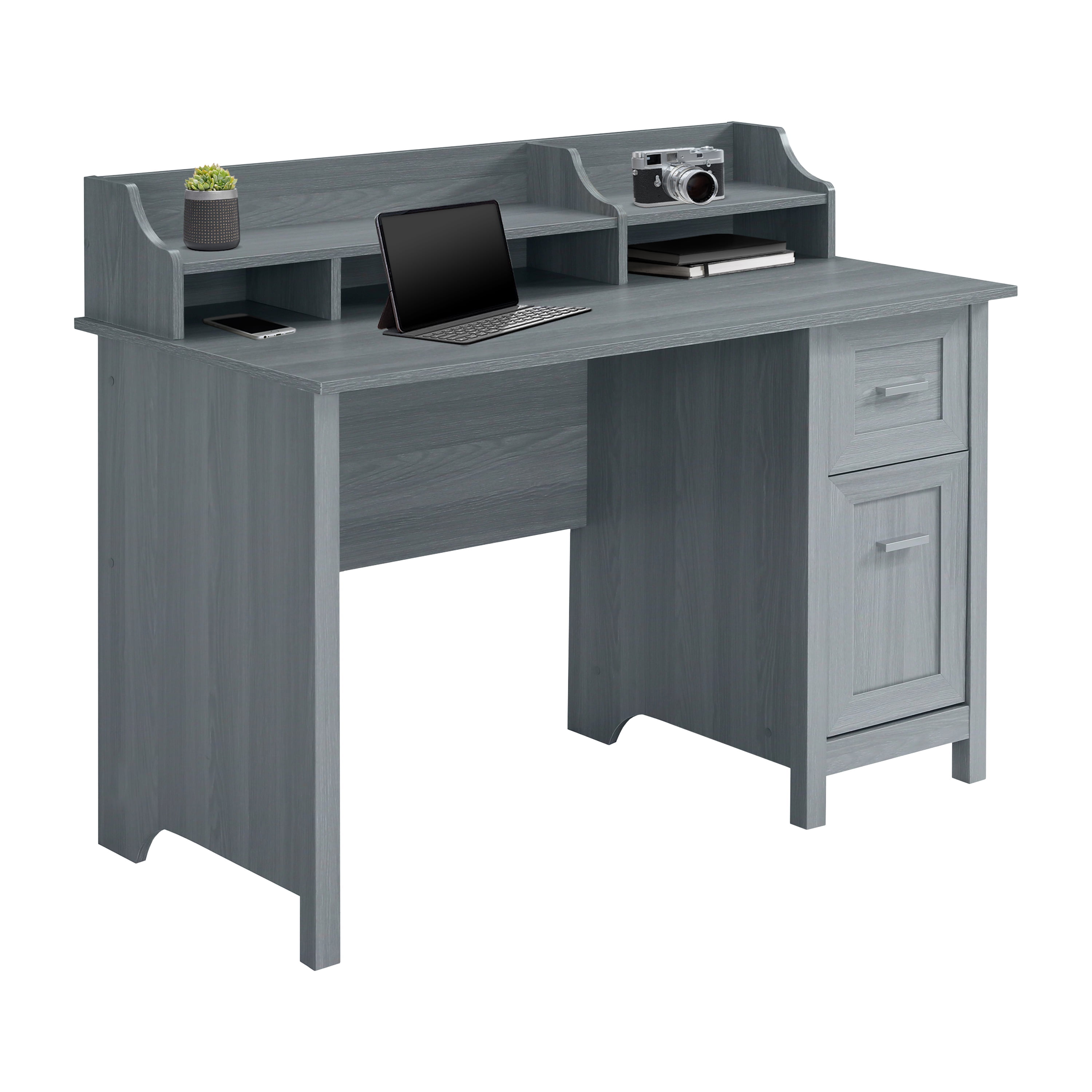 Techni Mobili Modern Office Desk with Storage - Grey - 20083747