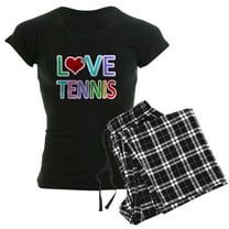 CafePress - Love TENNIS Women's Dark Pajamas - Women's Short Sleeve Print T-Shirt and Pants Dark Cotton Pajama Set