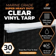 4 x 6 Clear Vinyl Tarp - 30 Mil Super Heavy Duty with Brass Grommets - by Xpose Safety